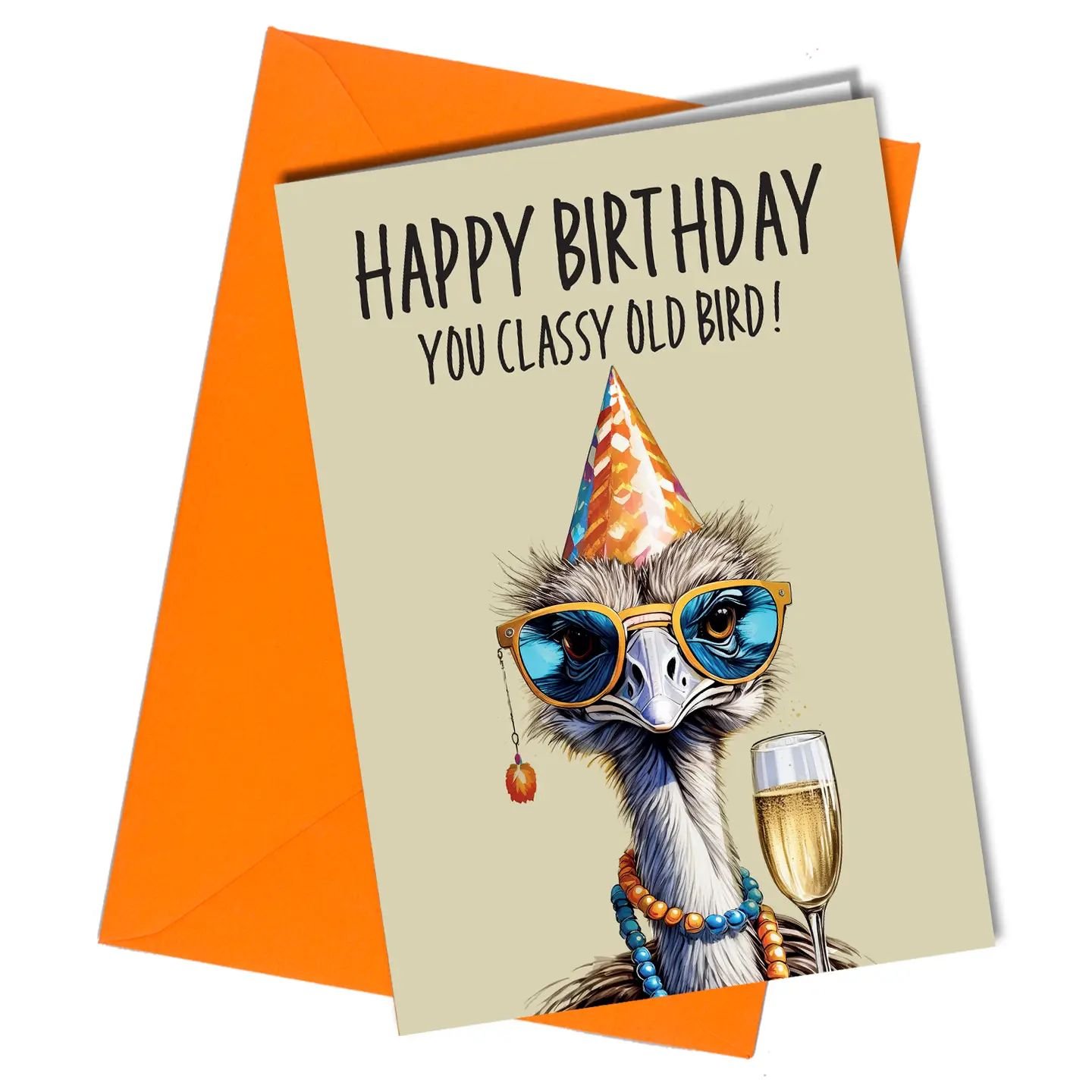 Birthday Card Classy Old Bird Funny Rude Card/ Ostrich