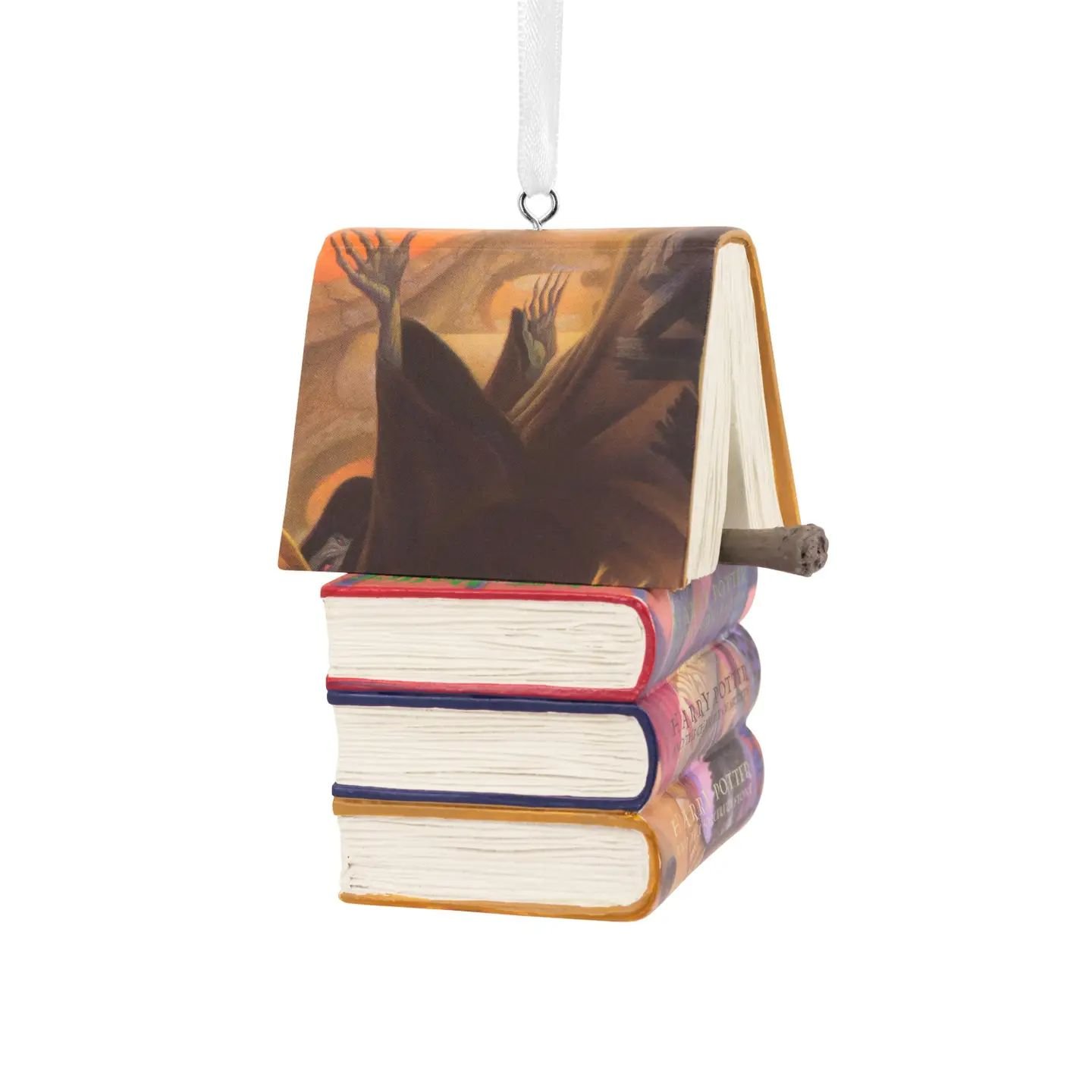 Collectable Harry Potter™️ - Stacked Books with Wand Ornament - Image 5