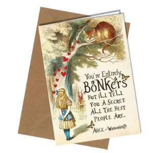 A Secret Bonkers Greeting Card – Alice in Wonderland Inspired Funny & Cute Card