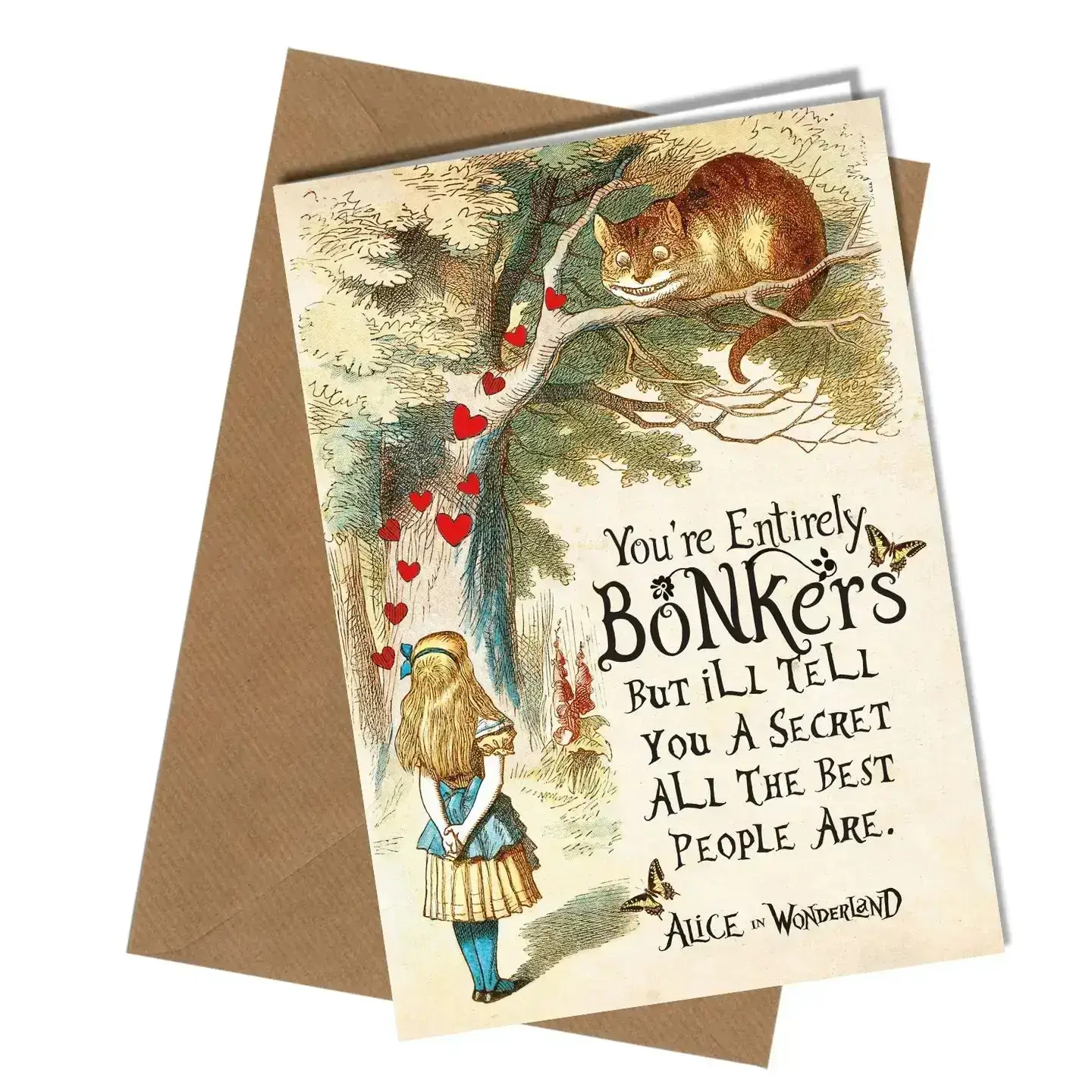 A Secret Bonkers Greeting Card – Alice in Wonderland Inspired Funny & Cute Card