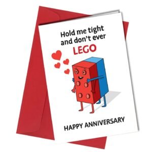 Hold Me Tight and Don't Ever Lego Anniversary Card