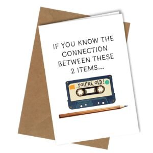 Tape Cassette Old Retro Funny Birthday Card greeting card