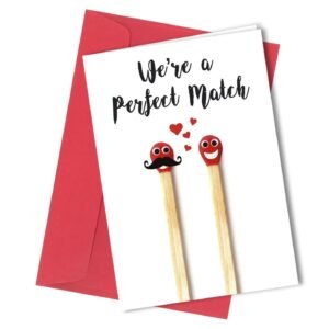 Perfect match romantic greeting card for couples