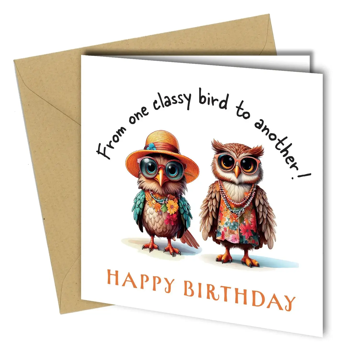 Classy bird birthday greeting card