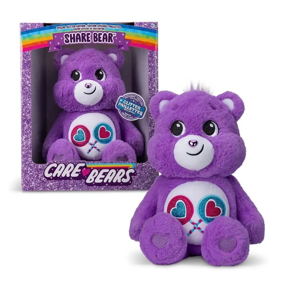 Care Bears Medium Glitter Belly Plush - Share Bear