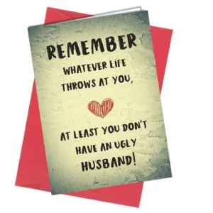 Ugly husband funny romantic couples card