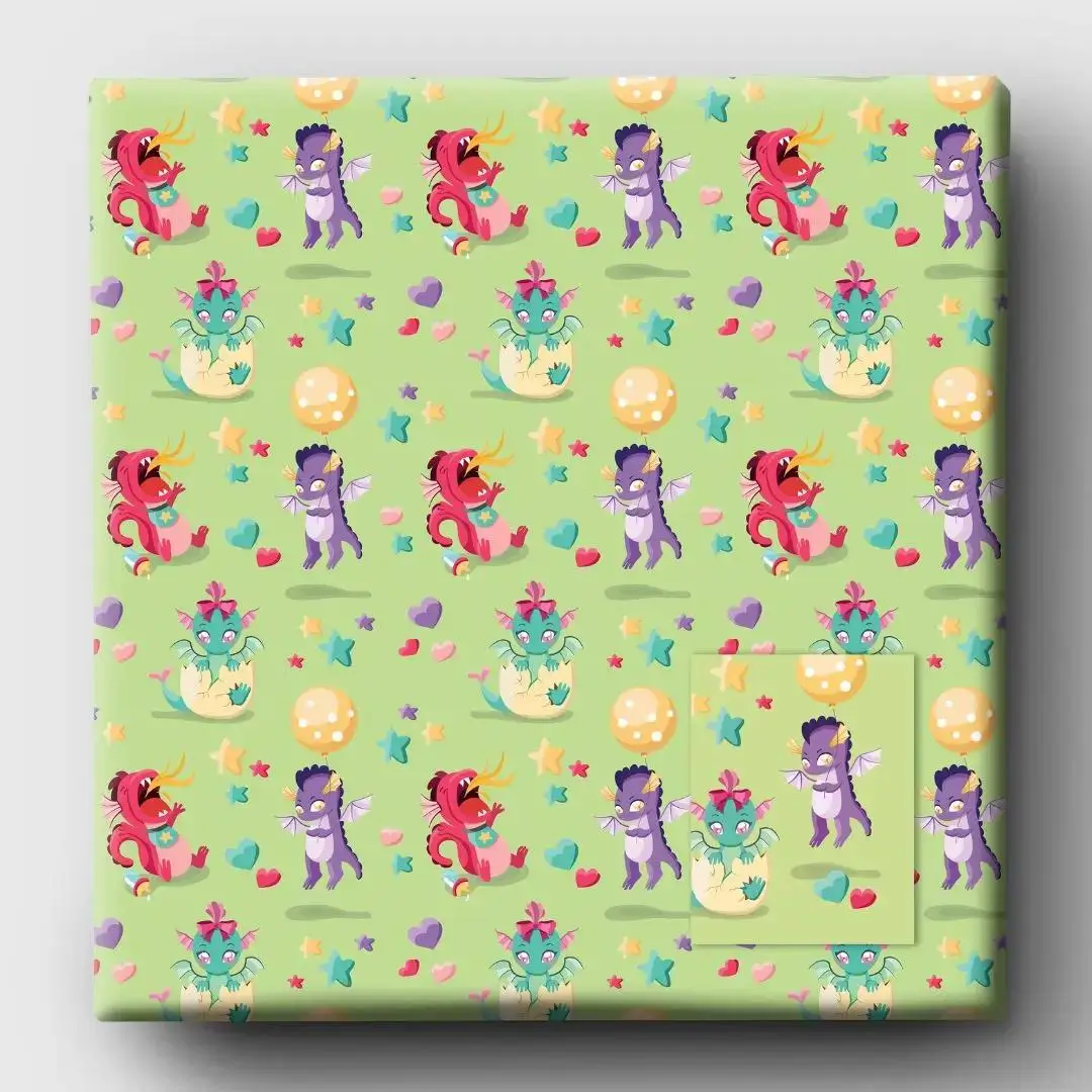 Baby Dragons Wrapping Paper - Sustainable & Eco-Friendly