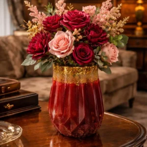 luxury red hand made vase