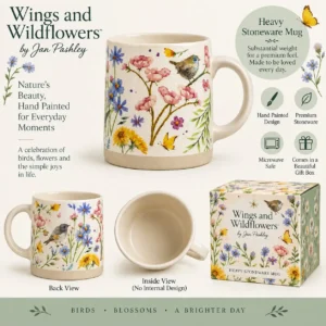 Hand painted stoneware mug