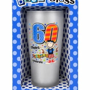 60th birthday celebration beer glass