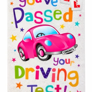 Driving test pass greeting card