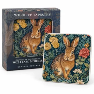 William Morris inspired ceramic coaster