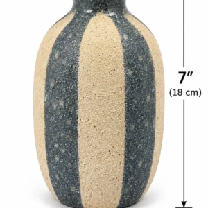 Blue and white textured design ceramic vase