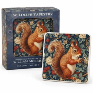 William Morris inspired ceramic coaster