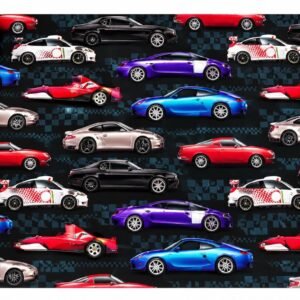 Car design gift wrap 5 sheets roll