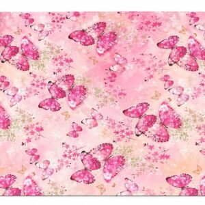 Pink butterfly design gift wrap 5 sheets roll