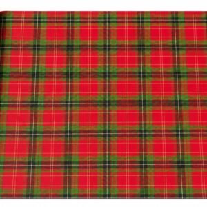 Tartan style pattern gift wrap 5 sheets roll
